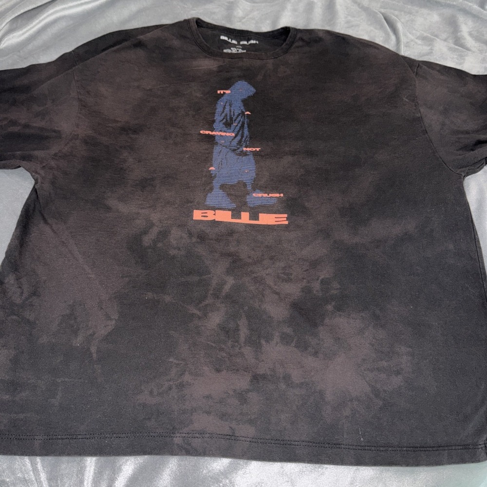 Billie Eilish Graphic T-Shirt Unisex Faded Acid Wash Black Sz XL